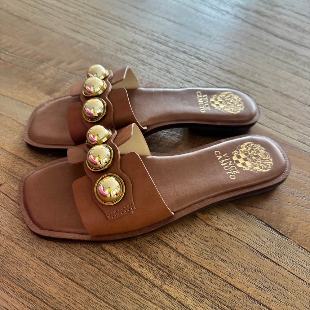 Vince Camuto Neima Leather Slide Sandal - Size 6 - Picture 6 of 7